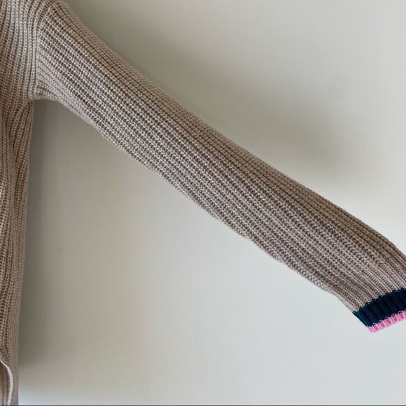 NWT Madewell Oversized Tipped Forrest V-Neck Wool Blend Sweater Tan Size XXS-S - Picture 5 of 12